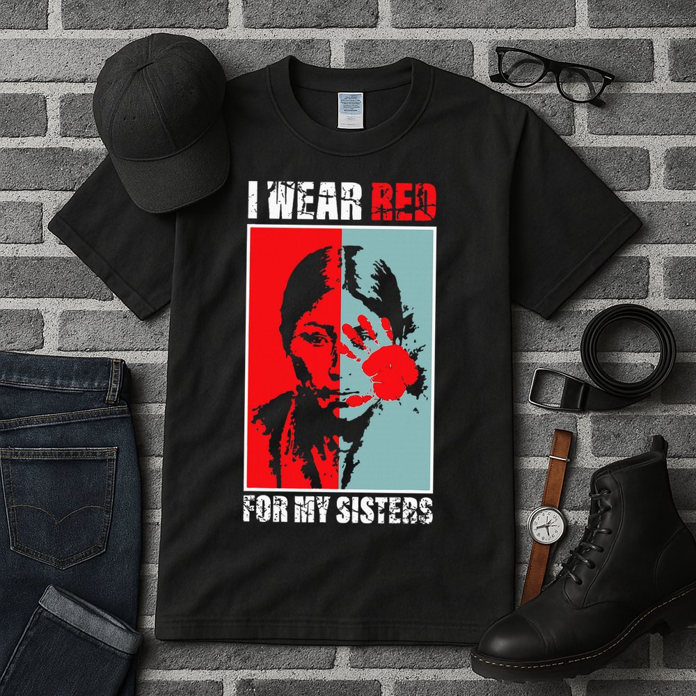Native America Mmiw Awareness I Wear Red For My Sisters Tall T-Shirt