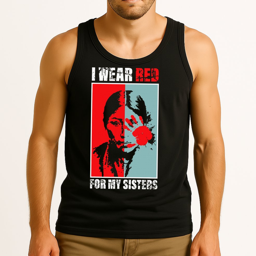 Native America Mmiw Awareness I Wear Red For My Sisters Tank Top