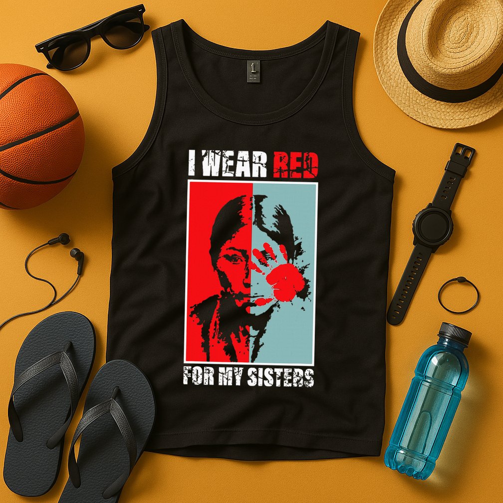 Native America Mmiw Awareness I Wear Red For My Sisters Tank Top