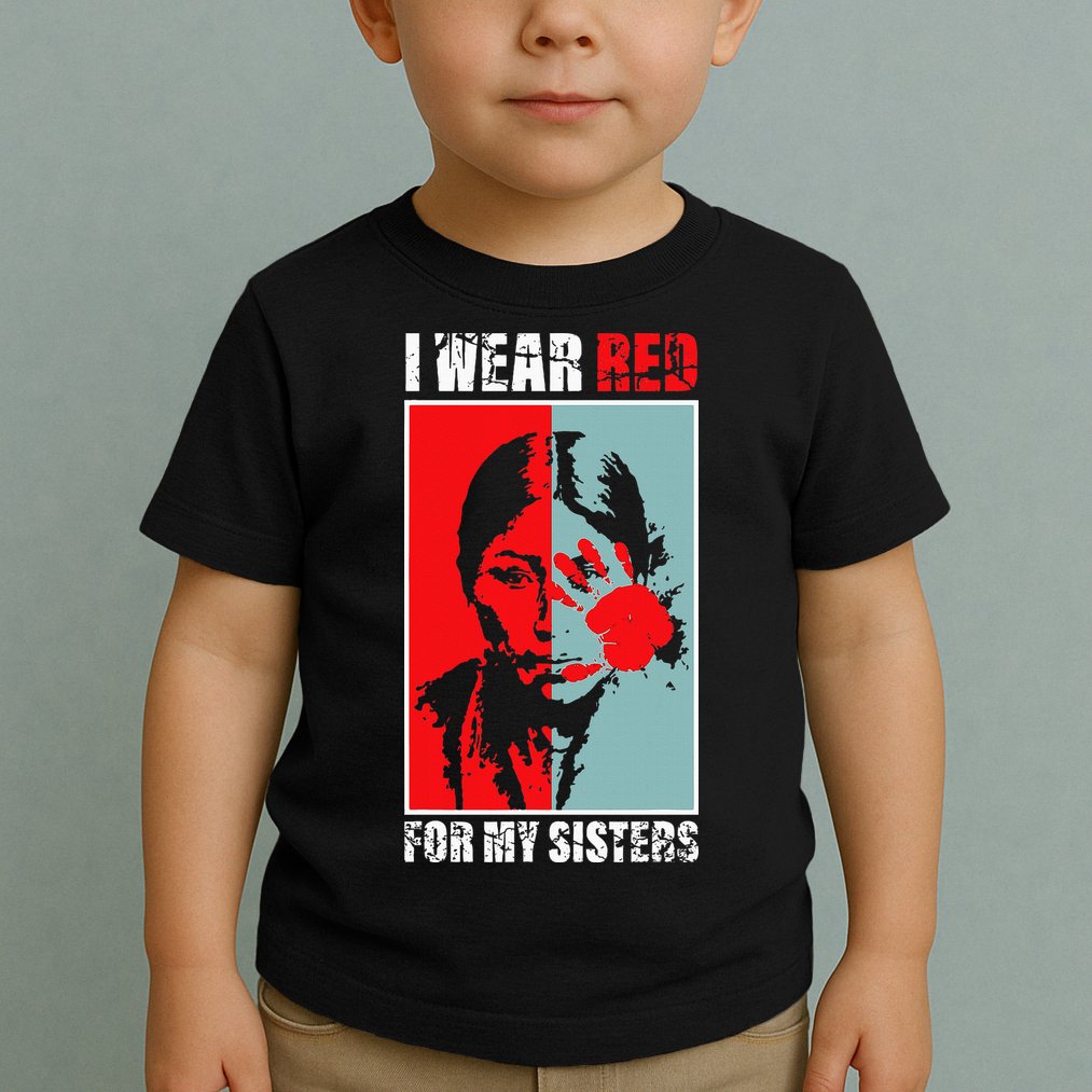 Native America Mmiw Awareness I Wear Red For My Sisters Toddler T-Shirt
