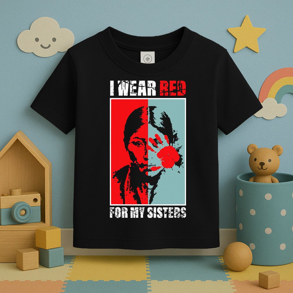 Native America Mmiw Awareness I Wear Red For My Sisters Toddler T-Shirt
