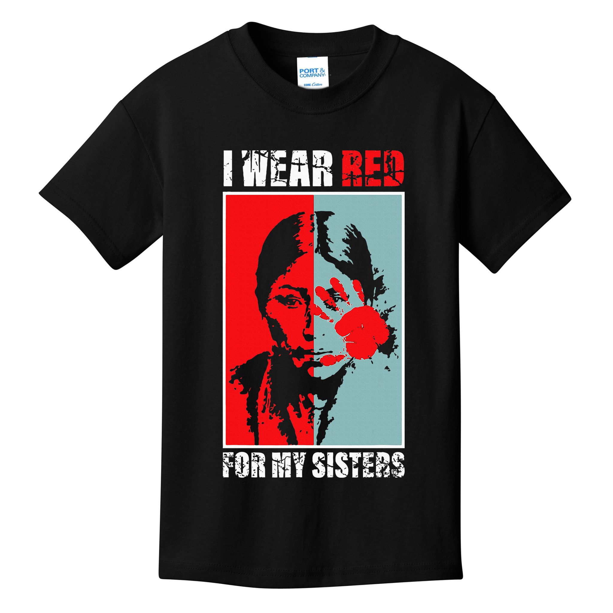 Native America Mmiw Awareness I Wear Red For My Sisters Kids T-Shirt
