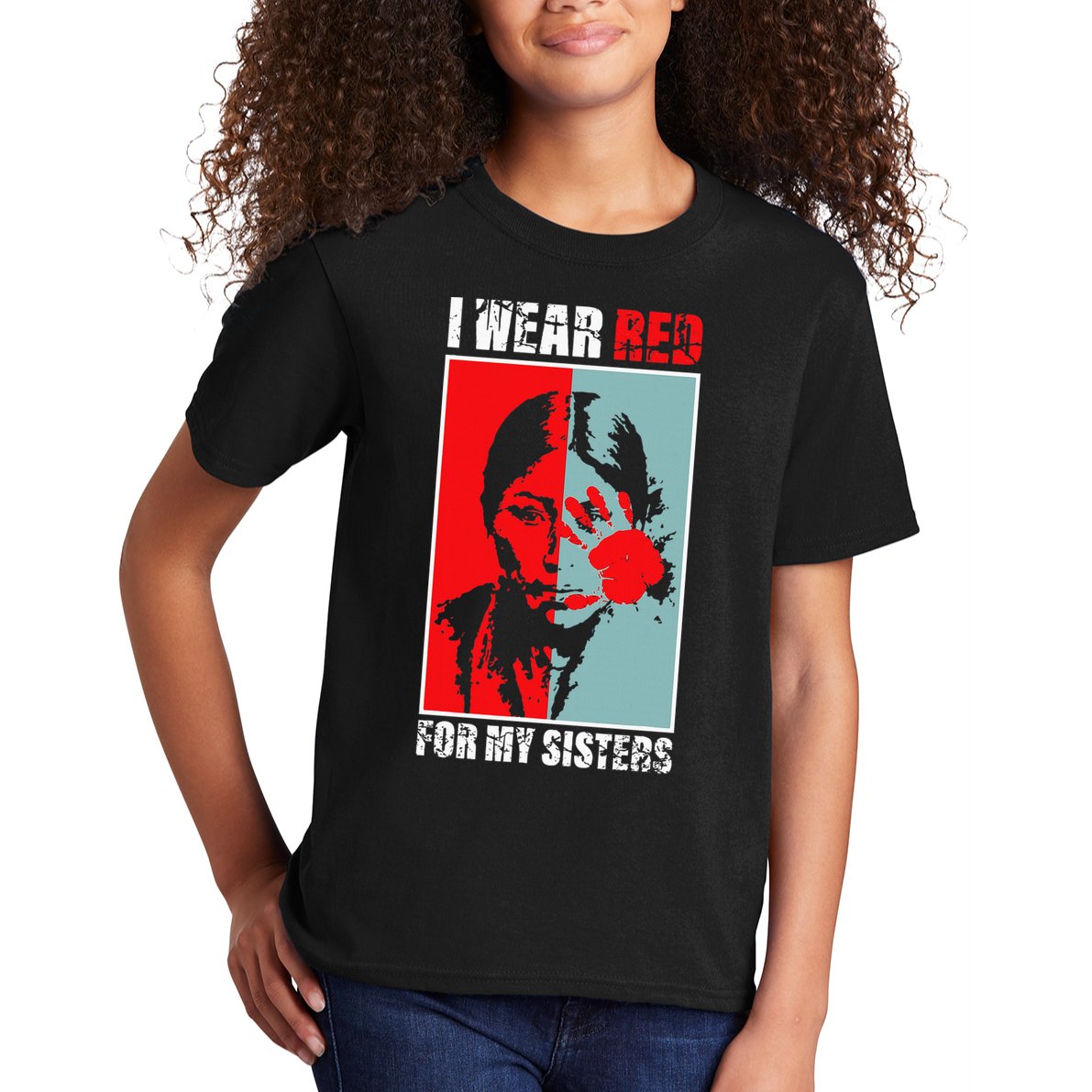Native America Mmiw Awareness I Wear Red For My Sisters Kids T-Shirt