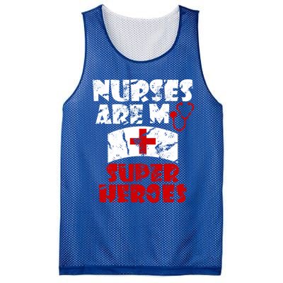 Nurses Are My Super Heroes Funny Cool Gift Mesh Reversible Basketball Jersey Tank