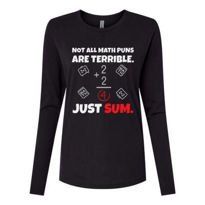 Not All Math Jokes Are Terrible Just Sum Math Teacher Pun Womens Cotton Relaxed Long Sleeve T-Shirt