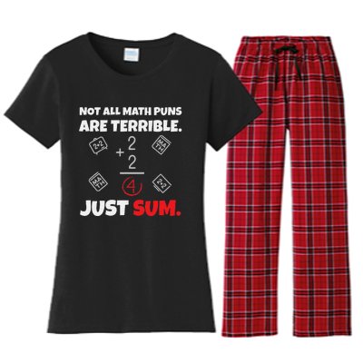 Not All Math Jokes Are Terrible Just Sum Math Teacher Pun Women's Flannel Pajama Set