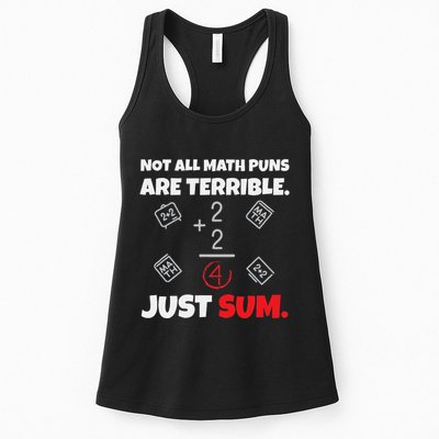 Not All Math Jokes Are Terrible Just Sum Math Teacher Pun Womens Tank Top