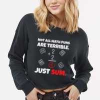 Not All Math Jokes Are Terrible Just Sum Math Teacher Pun Cropped Pullover Crew