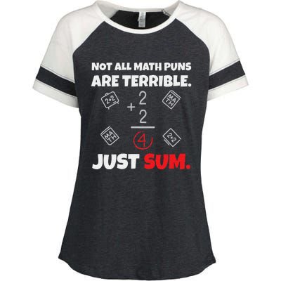 Not All Math Jokes Are Terrible Just Sum Math Teacher Pun Enza Ladies Jersey Colorblock Tee