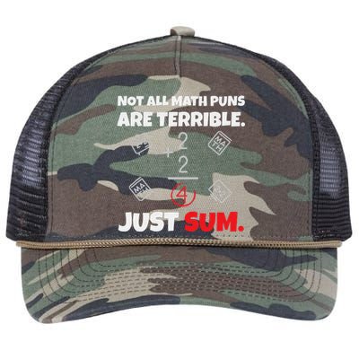 Not All Math Jokes Are Terrible Just Sum Math Teacher Pun Retro Rope Trucker Hat Cap