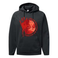 Native America Mmiw Awareness I Wear Red For My Sisters Performance Fleece Hoodie