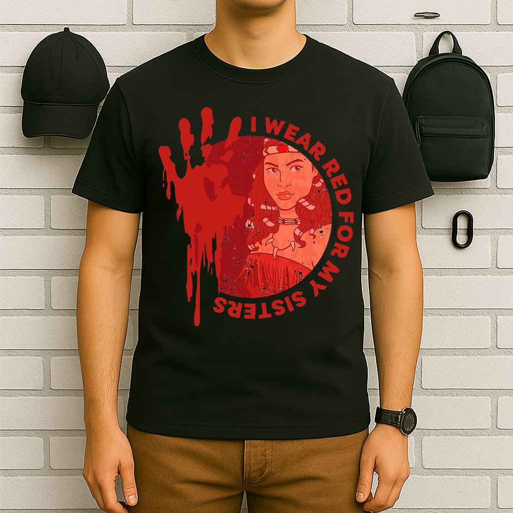 Native America Mmiw Awareness I Wear Red For My Sisters T-Shirt