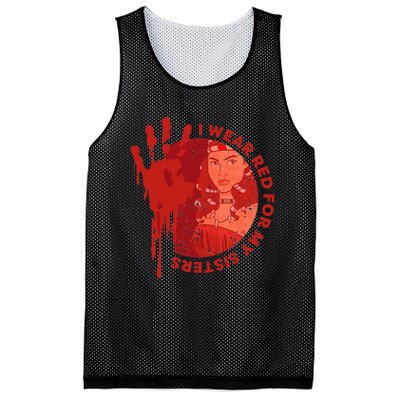 Native America Mmiw Awareness I Wear Red For My Sisters Mesh Reversible Basketball Jersey Tank