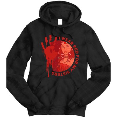 Native America Mmiw Awareness I Wear Red For My Sisters Tie Dye Hoodie