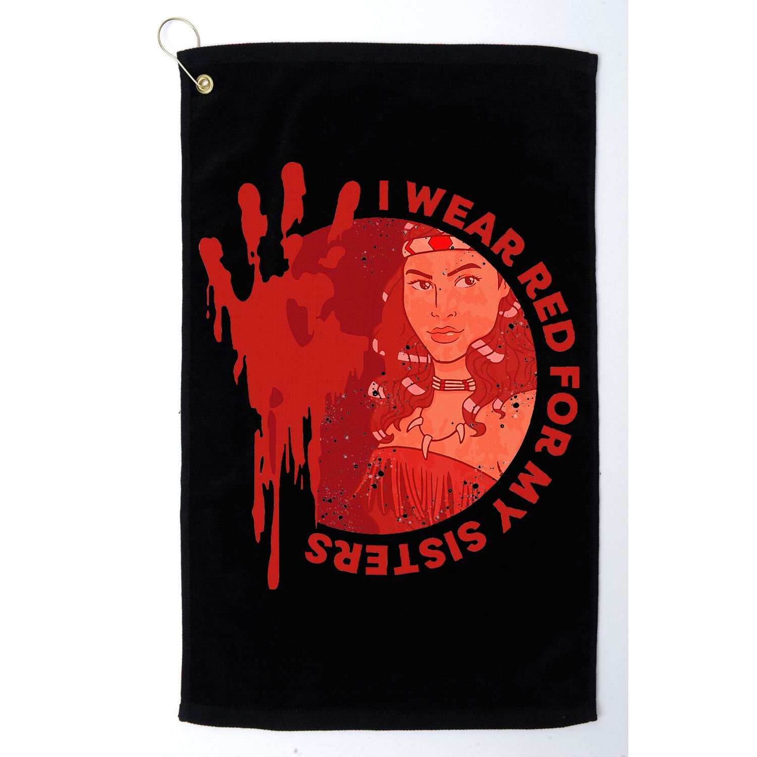 Native America Mmiw Awareness I Wear Red For My Sisters Golf Towel