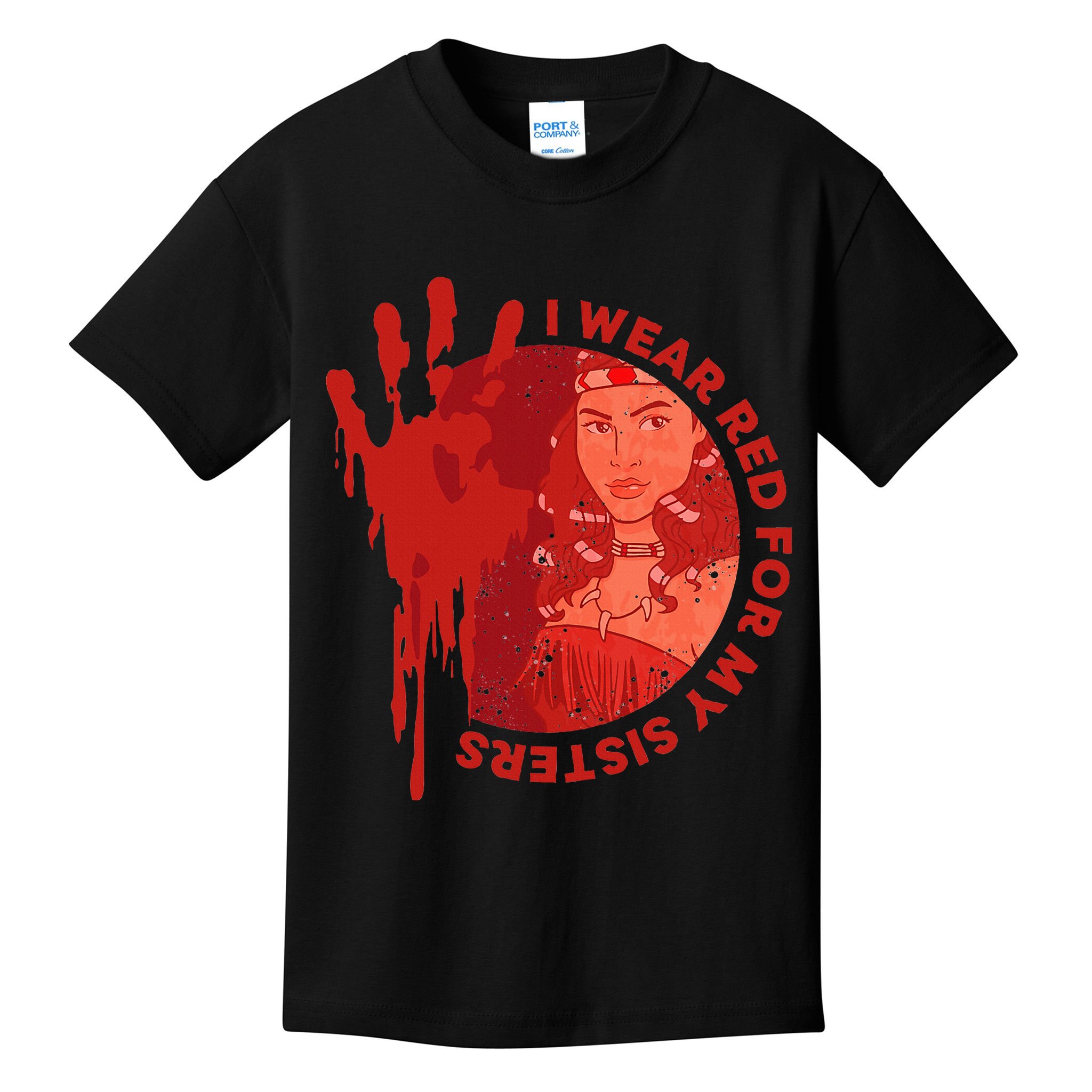 Native America Mmiw Awareness I Wear Red For My Sisters Kids T-Shirt