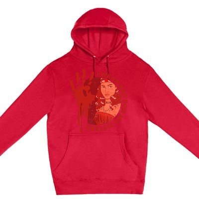 Native America Mmiw Awareness I Wear Red For My Sisters Premium Pullover Hoodie