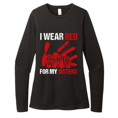 Native America MMIW Awareness I Wear Red For My Sisters Womens CVC Long Sleeve Shirt