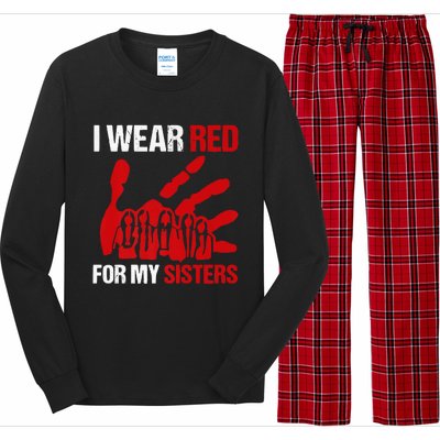 Native America MMIW Awareness I Wear Red For My Sisters Long Sleeve Pajama Set