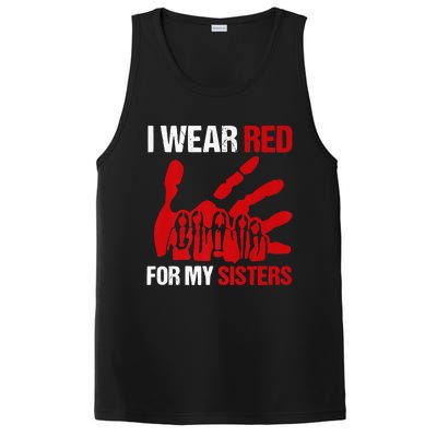 Native America MMIW Awareness I Wear Red For My Sisters PosiCharge Competitor Tank