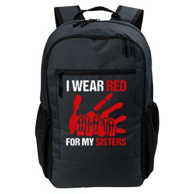 Native America MMIW Awareness I Wear Red For My Sisters Daily Commute Backpack