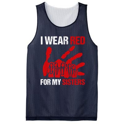 Native America MMIW Awareness I Wear Red For My Sisters Mesh Reversible Basketball Jersey Tank