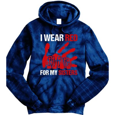 Native America MMIW Awareness I Wear Red For My Sisters Tie Dye Hoodie