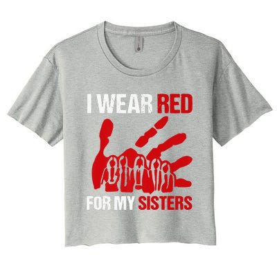 Native America MMIW Awareness I Wear Red For My Sisters Women's Crop Top Tee