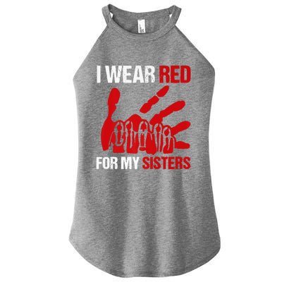 Native America MMIW Awareness I Wear Red For My Sisters Women's Perfect Tri Rocker Tank