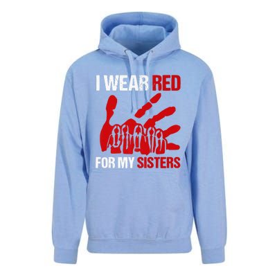 Native America MMIW Awareness I Wear Red For My Sisters Unisex Surf Hoodie