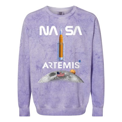 NASA Artemis Mission SLS Worm Insignia Colorblast Crewneck Sweatshirt