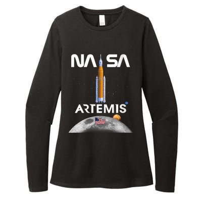 NASA Artemis Mission SLS Worm Insignia Womens CVC Long Sleeve Shirt