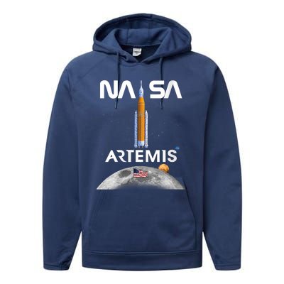 NASA Artemis Mission SLS Worm Insignia Performance Fleece Hoodie