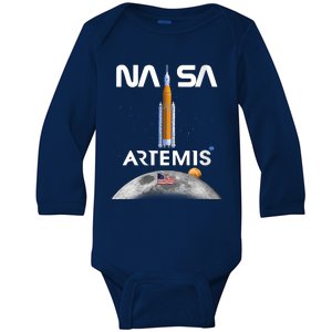 NASA Artemis Mission SLS Worm Insignia Baby Long Sleeve Bodysuit