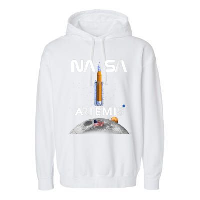 NASA Artemis Mission SLS Worm Insignia Garment-Dyed Fleece Hoodie