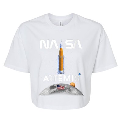 NASA Artemis Mission SLS Worm Insignia Bella+Canvas Jersey Crop Tee