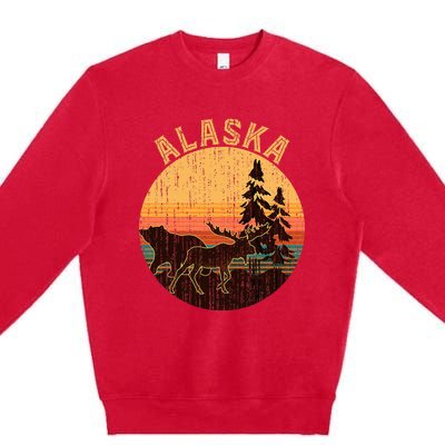 Native America Mmiw Awareness I Wear Red For My Sisters Premium Crewneck Sweatshirt