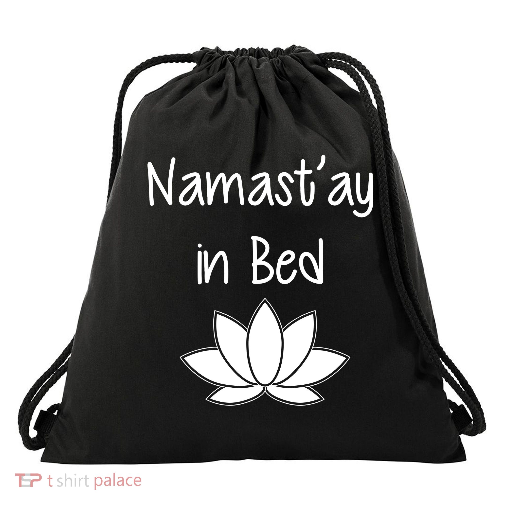 Namastay In Bed Drawstring Bag