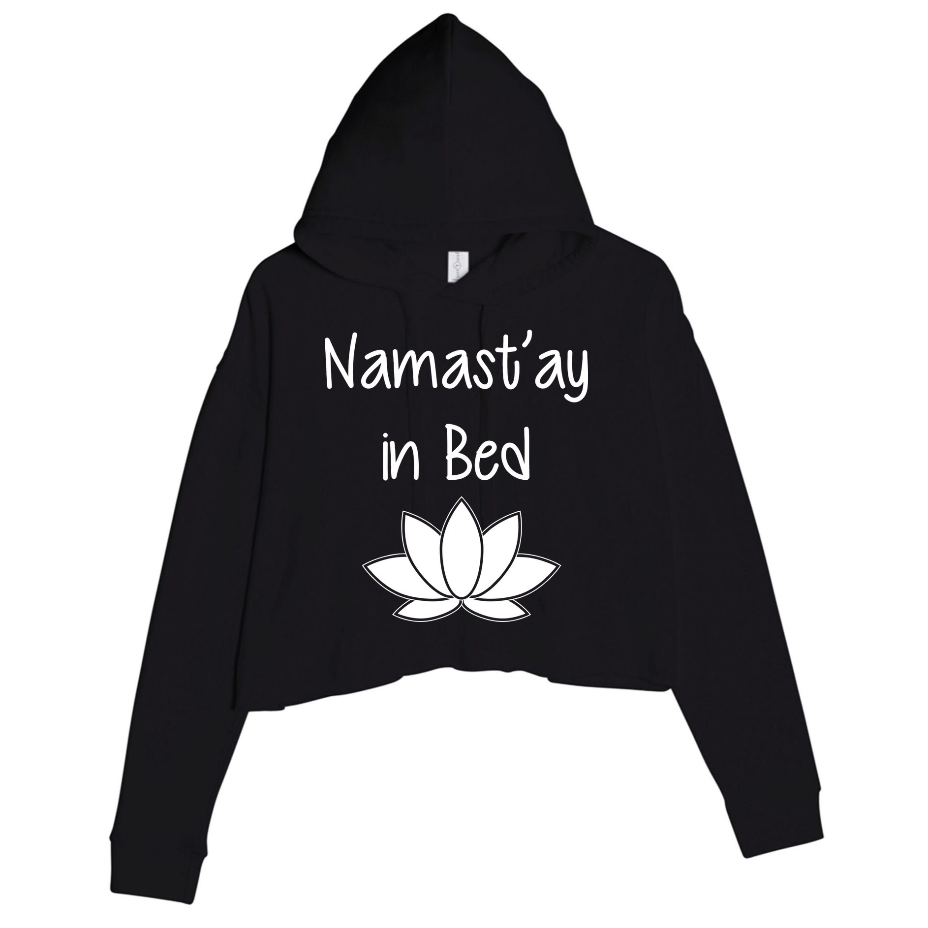 Namastay In Bed Crop Fleece Hoodie