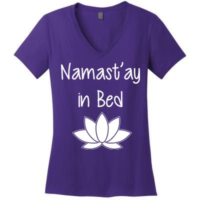 Namastay In Bed Women's V-Neck T-Shirt