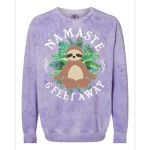 Namaste 6 Feet Away Meditating Sloth Colorblast Crewneck Sweatshirt