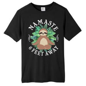 Namaste 6 Feet Away Meditating Sloth Tall Fusion ChromaSoft Performance T-Shirt