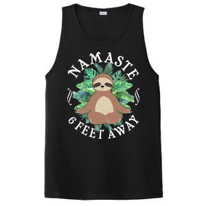 Namaste 6 Feet Away Meditating Sloth PosiCharge Competitor Tank