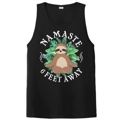 Namaste 6 Feet Away Meditating Sloth PosiCharge Competitor Tank