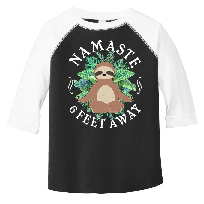 Namaste 6 Feet Away Meditating Sloth Toddler Fine Jersey T-Shirt