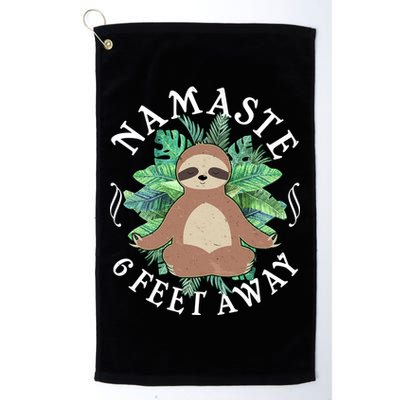 Namaste 6 Feet Away Meditating Sloth Golf Towel