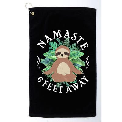 Namaste 6 Feet Away Meditating Sloth Platinum Collection Golf Towel