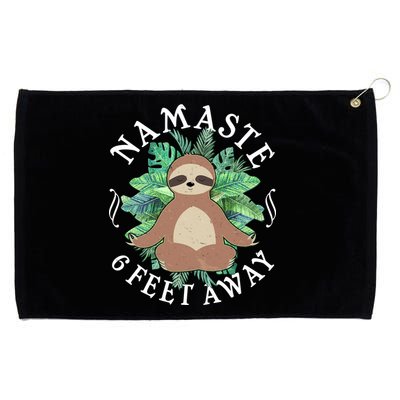 Namaste 6 Feet Away Meditating Sloth Grommeted Golf Towel