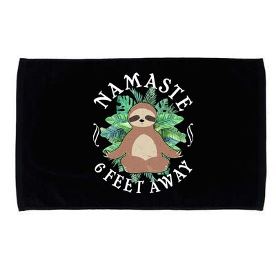 Namaste 6 Feet Away Meditating Sloth Microfiber Hand Towel