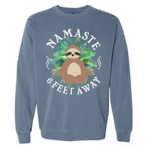 Namaste 6 Feet Away Meditating Sloth Garment-Dyed Sweatshirt